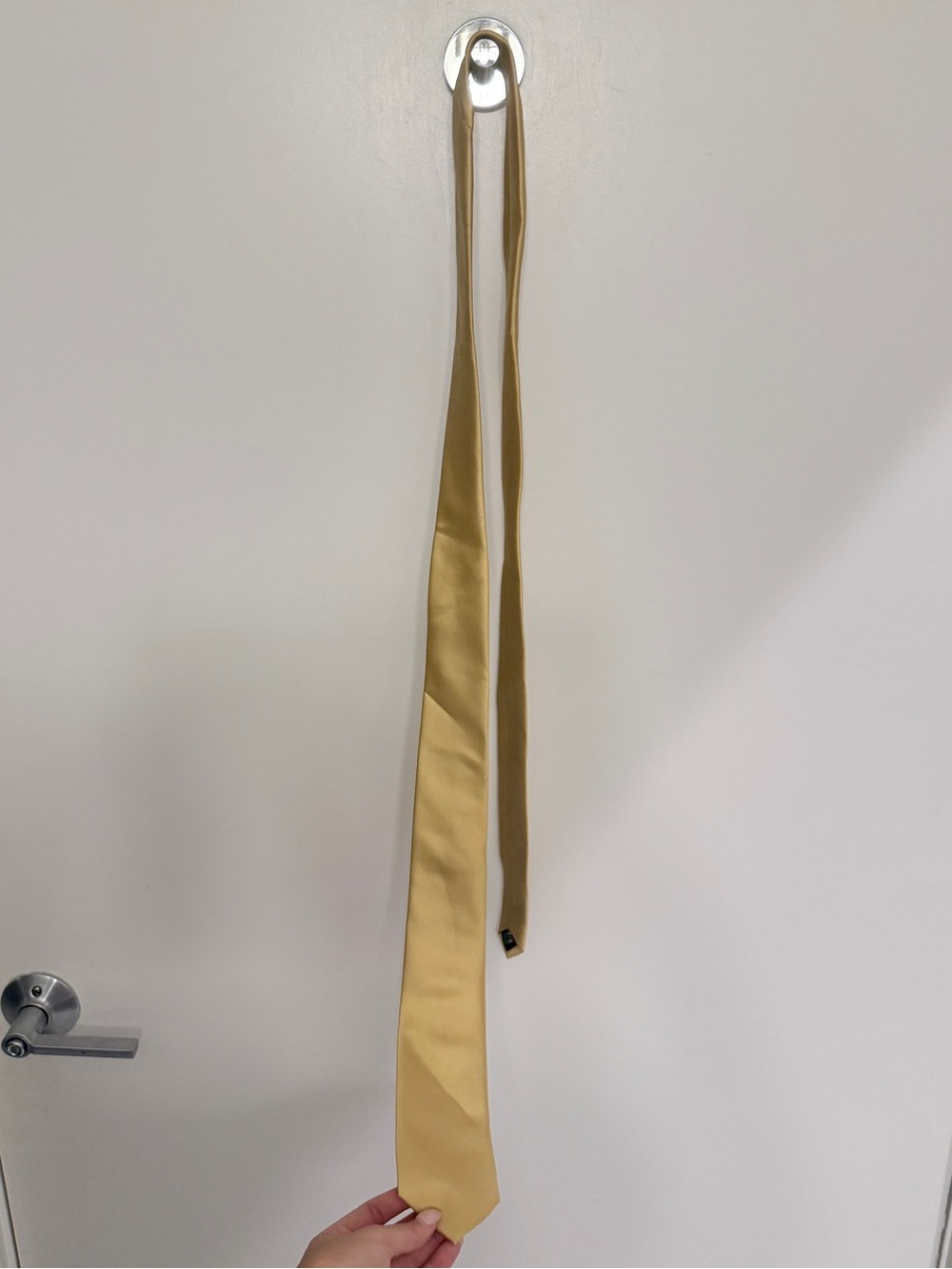 Men's Solid Gold Satin Tie - Classic Formal Accessory
